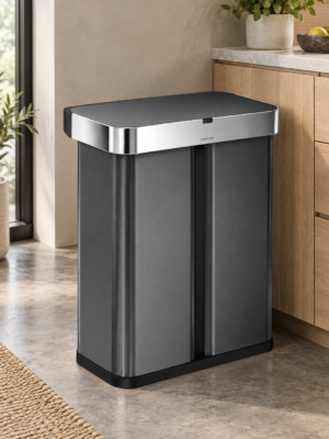 Simplehuman 58L Rectangular Sensor Recycler, Stainless Steel