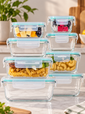 Vtopmart 8-Pack Glass Food Storage Containers