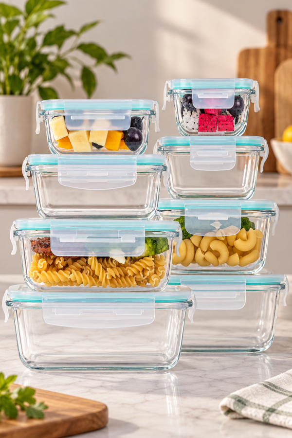 Vtopmart 8-Pack Glass Food Storage Containers Vtopmart 8-Pack Glass Food Storage Containers