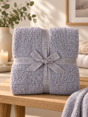 Barefoot Dreams CozyChic Throw, Dove Gray Barefoot Dreams CozyChic Throw, Dove Gray, 54 x 72 Inches