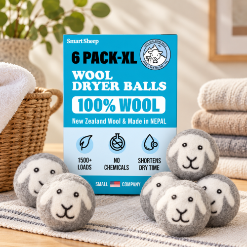 Smart Sheep Wool Dryer Balls 6-Pack